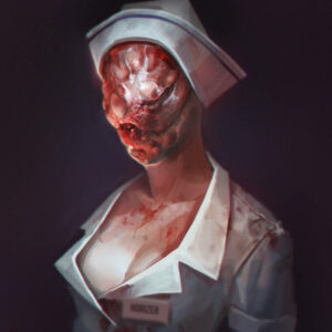 Fanart of a monstrous nurse from Silent Hill